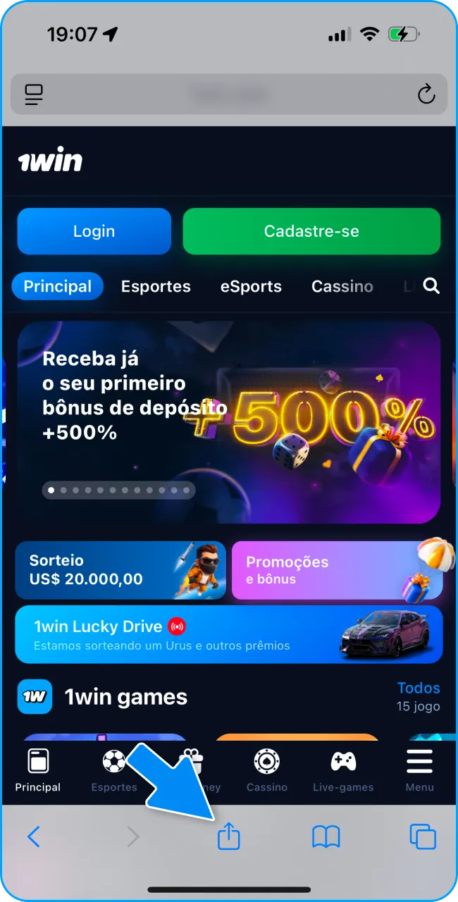 Toque e compartilhe a experiência 1win agora.