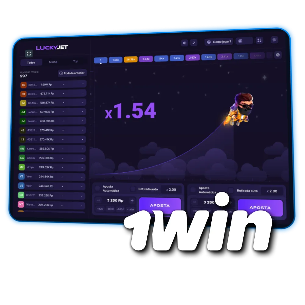 Suba alto com o Lucky Jet da 1win.