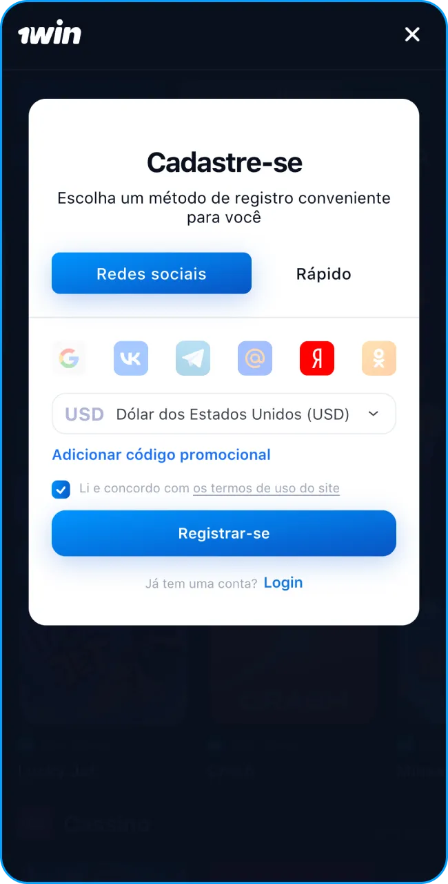 Confirme e comece a jogar na 1win.